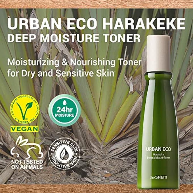 the SAEM [] URBAN ECO HARAKEKE ROOT TONER 180ML - 87% HARAKEKE ROOT EXTRACT, SKIN DEEP MOISTURIZING AND SMOOTH EFFECT, SOFTENING ESSENTIAL TONER - Image 2